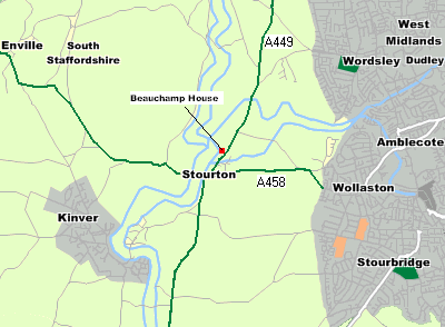 Map of the Stourbridge area